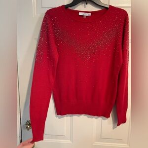 Liquid Sweater Women’s Medium Red Studded Decorative Sweater